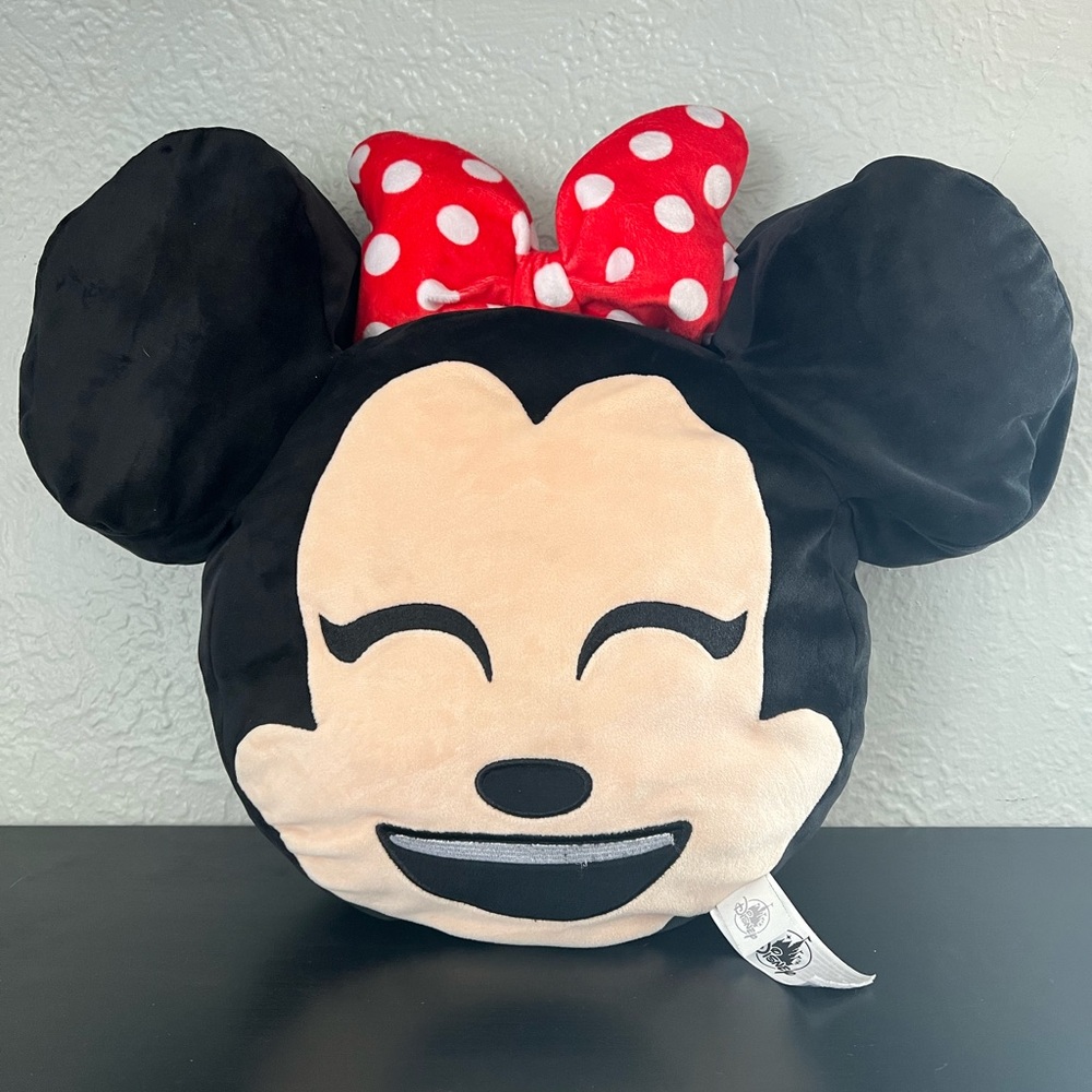 Disney Parks Minnie Mouse Emoji Plush Throw Pillow